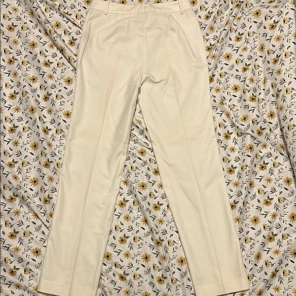 Lauren Ralph Lauren Cream Cotton Blend Pleated Pants - Picture 5 of 5